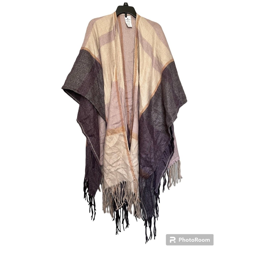 Woolrich blanket shawl fringe lavender one size